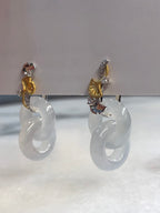 Icy Jade Double Loops Earrings
