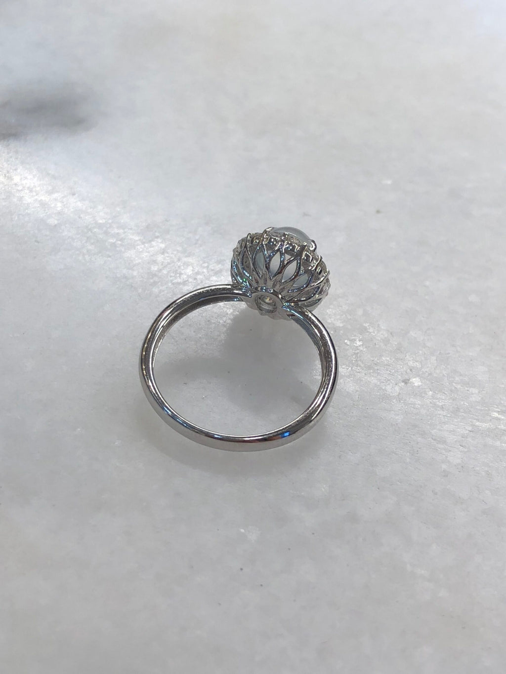 Icy Jade Cabochon Ring (Glassy Variety)