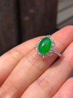 Green Jade Cabochon Ring