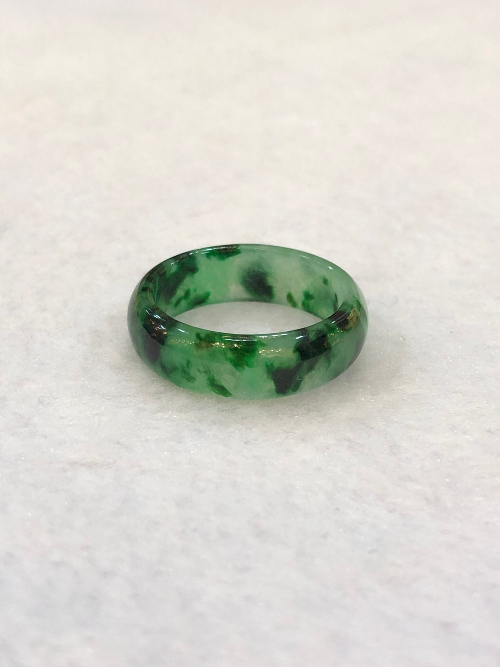 Green Jade Hololith Ring