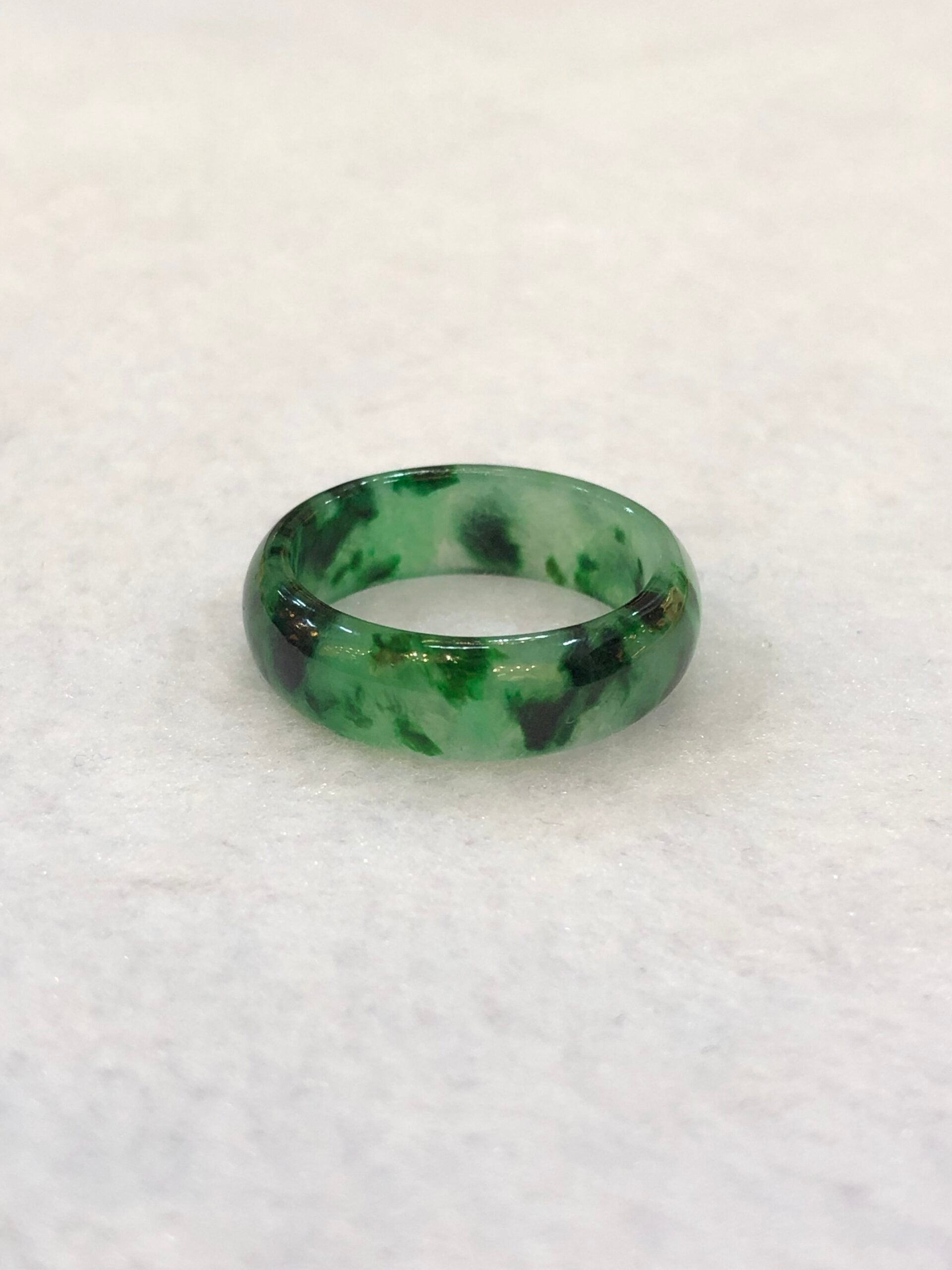 Green Jade Hololith Ring
