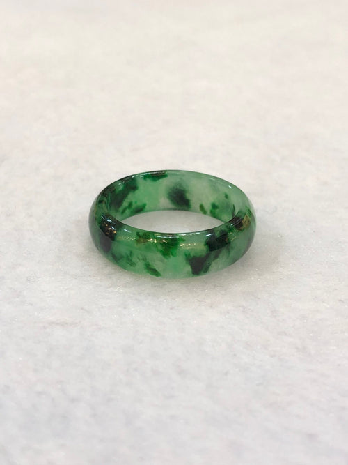 Green Jade Hololith Ring