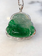 Icy Green Jade Buddha Pendant
