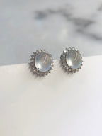 Icy Jade Cabochons Earrings (Glassy Variety)