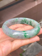 Green with Lavender Jade Bangle