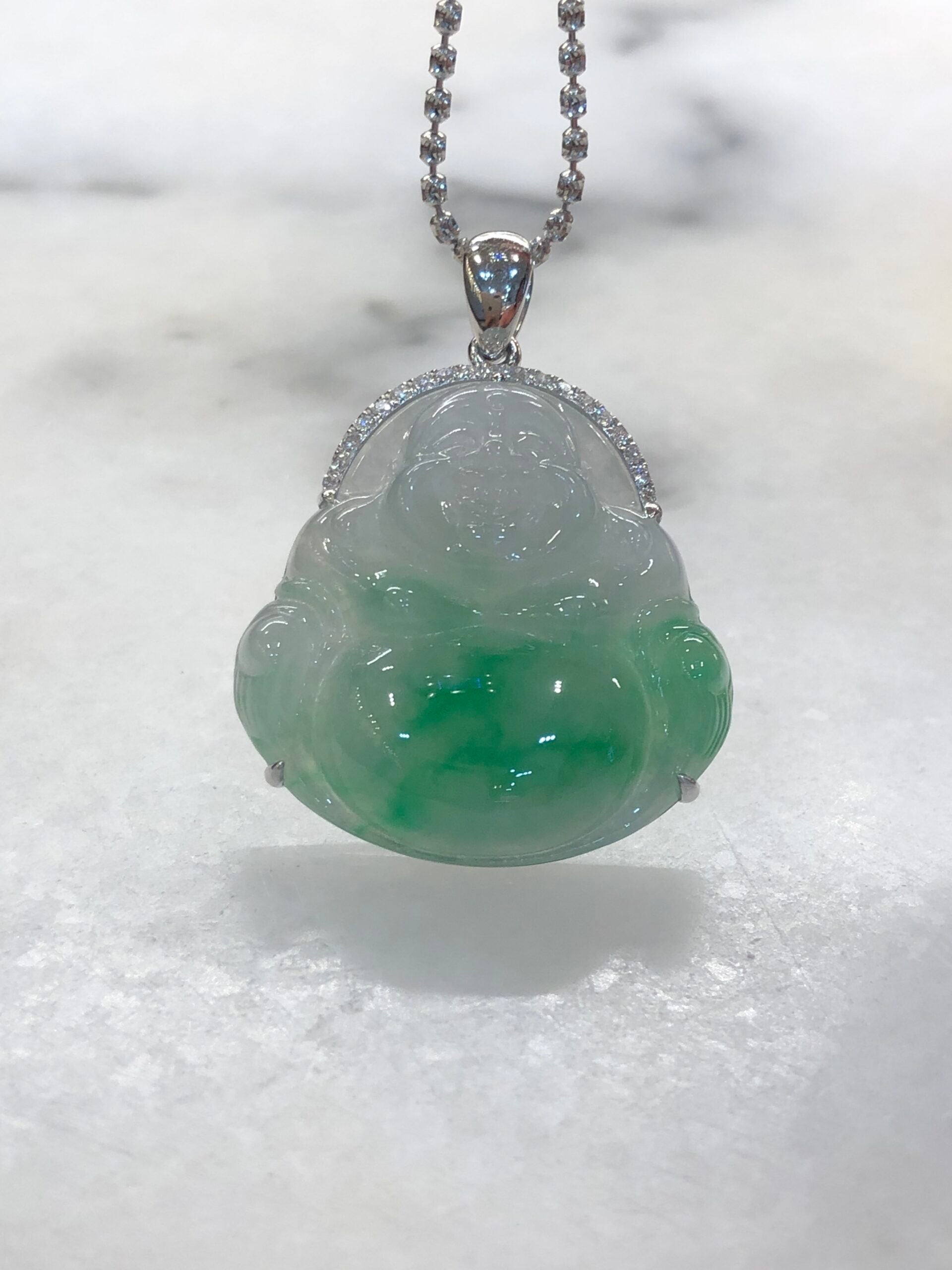 Green Jade Buddha Pendant