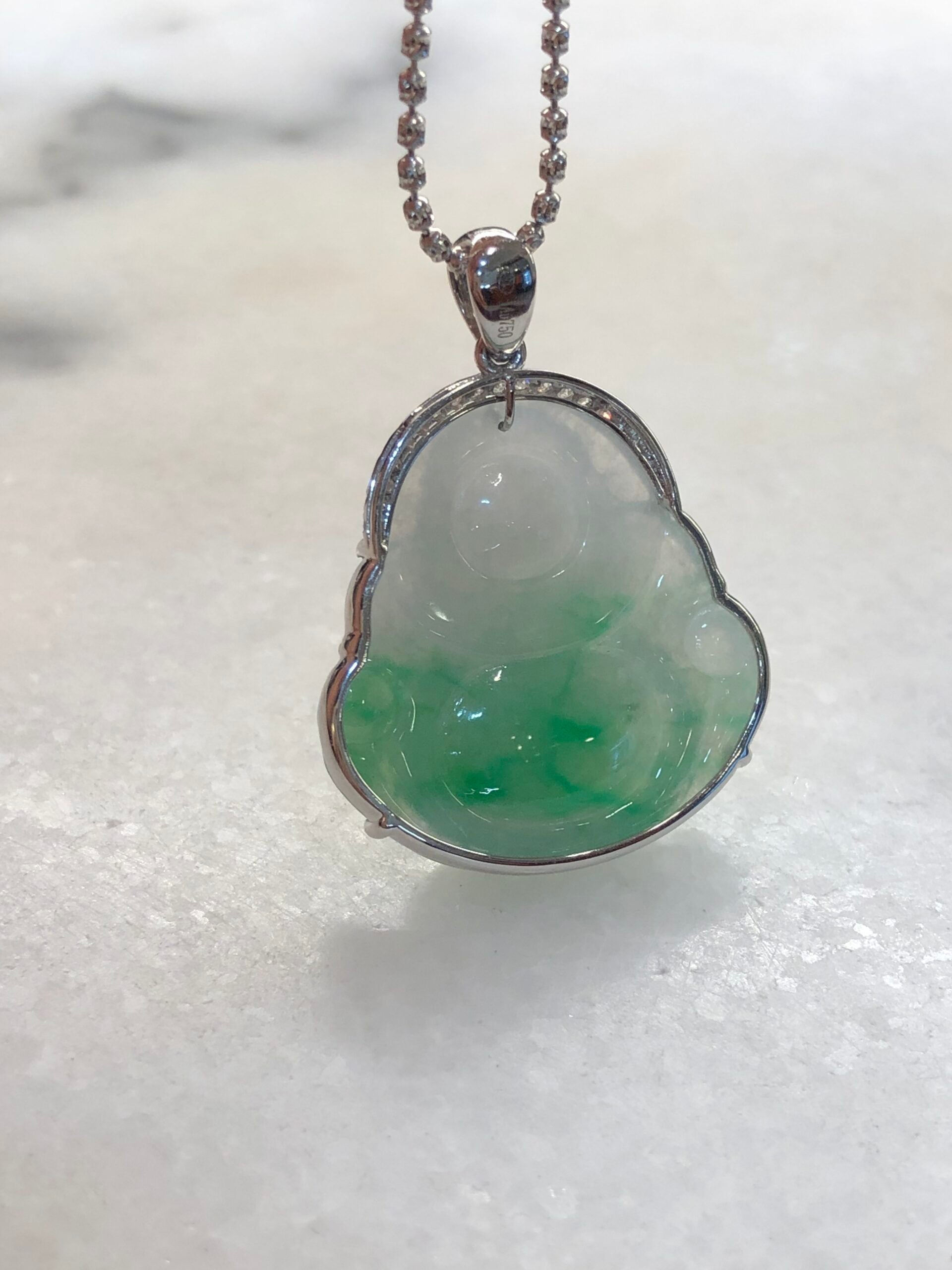 Green Jade Buddha Pendant