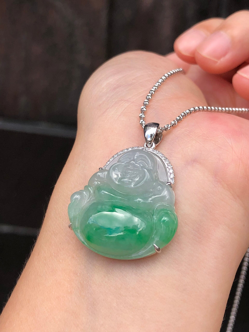 Green Jade Buddha Pendant