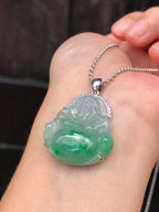 Green Jade Buddha Pendant