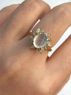 Icy Jade Cabochon Ring (Glassy Variety)