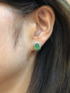 Green Jade Cabochons Earrings