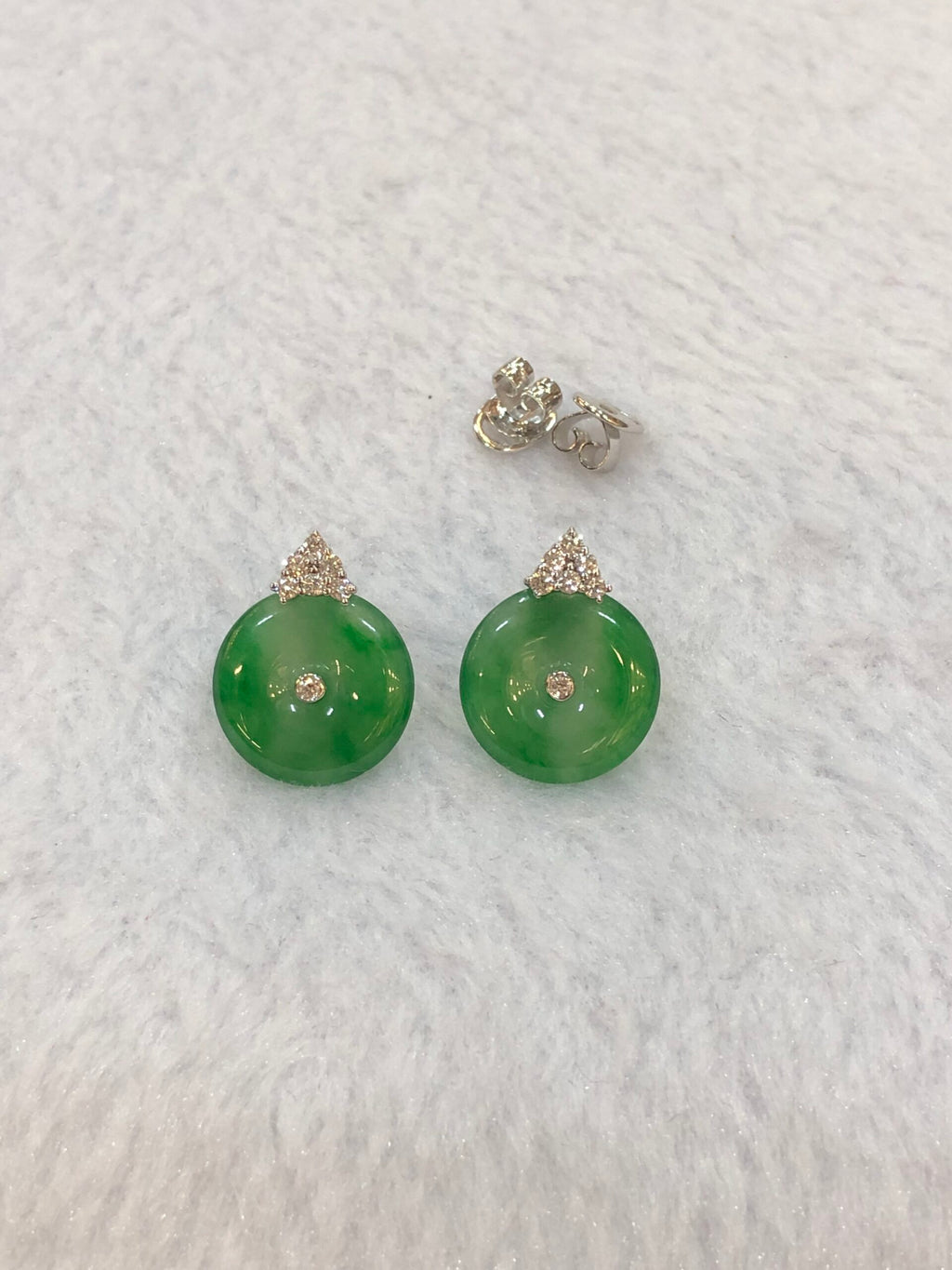 Icy Green Safety Coin Earrings