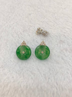 Icy Green Safety Coin Earrings