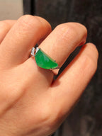 Natural Type A Green Faceted Jadeite Ring | ClassicJade Singapore