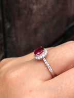 Unheated Pigeon Blood Ruby Ring