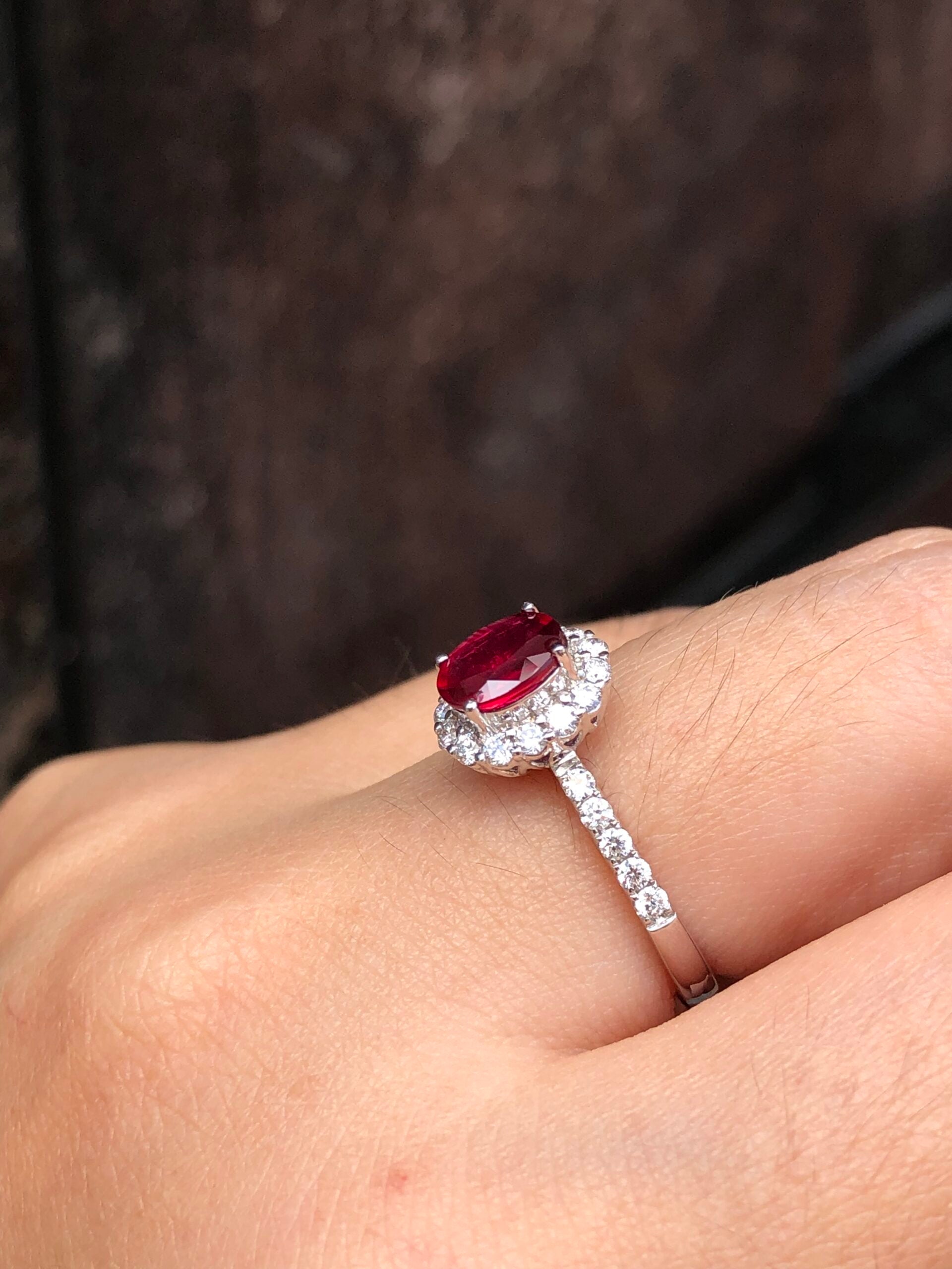 Unheated Pigeon Blood Ruby Ring