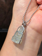Icy Jade Guan Yin Pendant