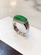 Icy Green Jade Saddle Ring