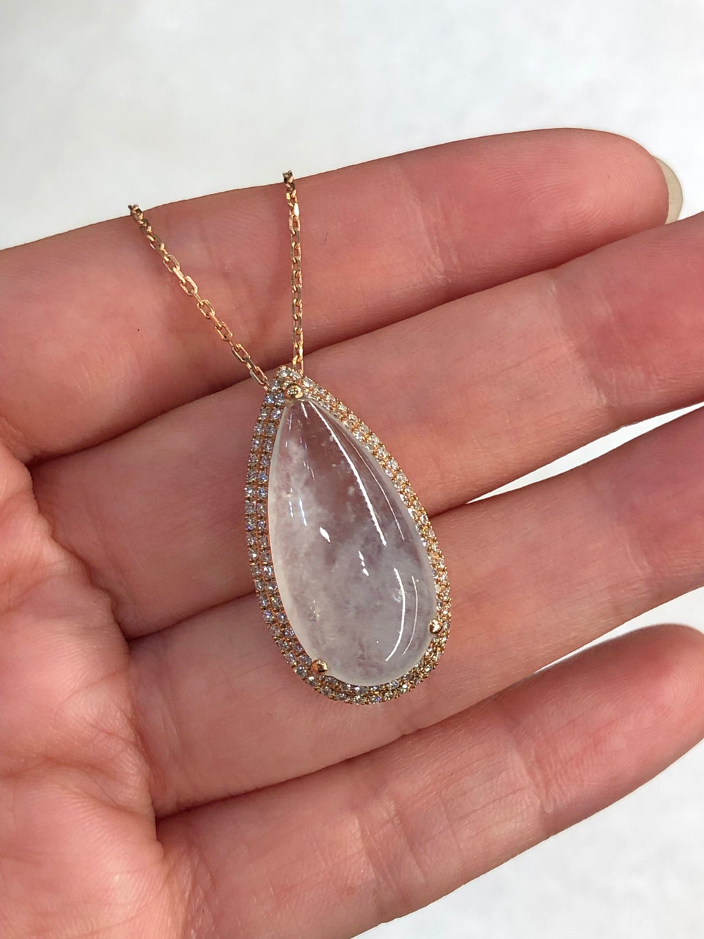 Icy Jade Water Drop Pendant
