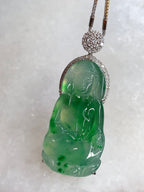 Icy Green Jade Guan Yin Pendant