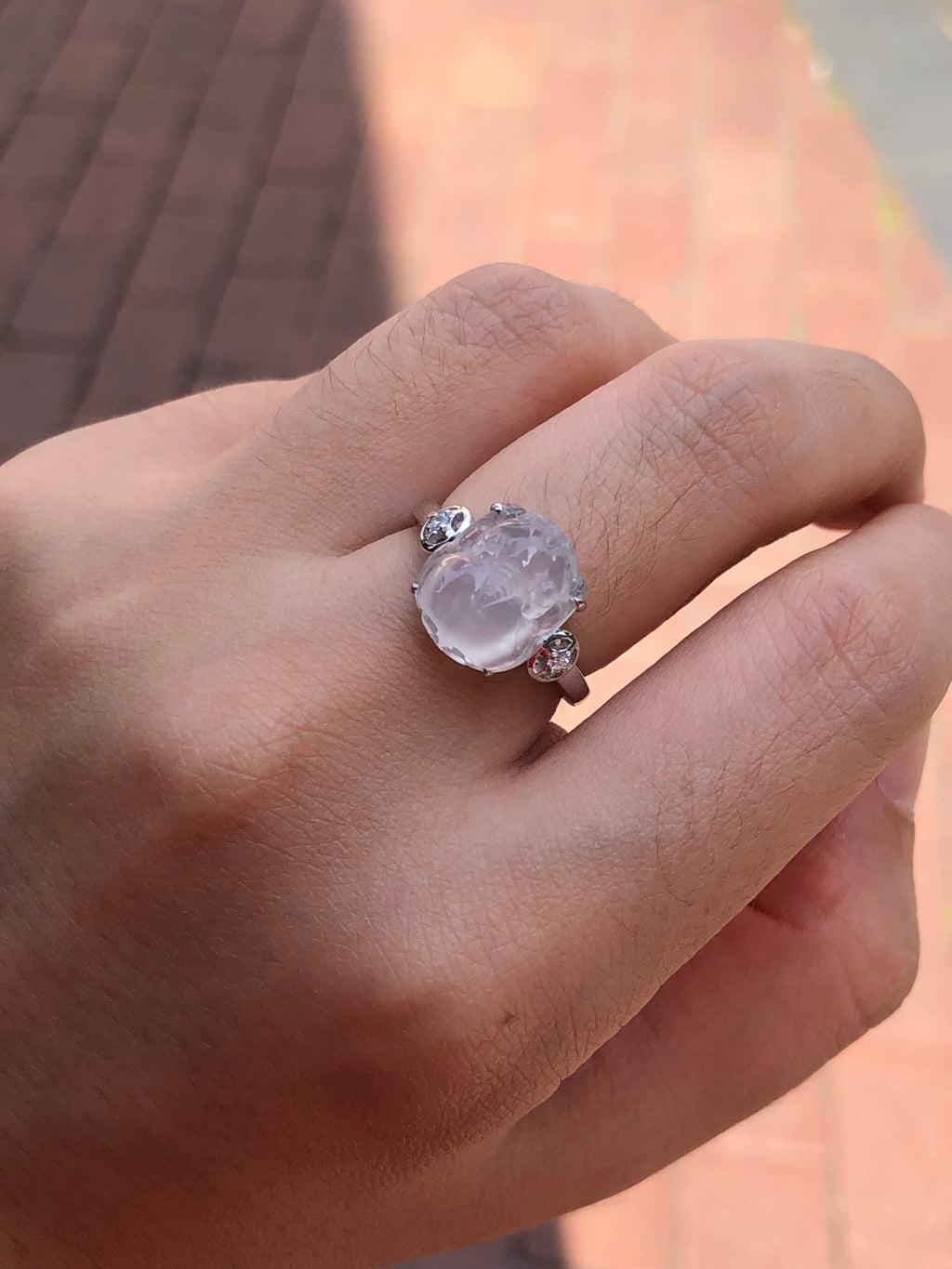 Icy Jade Pixiu Ring