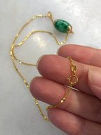 Green Jade Barrel(with 18K gold chain)