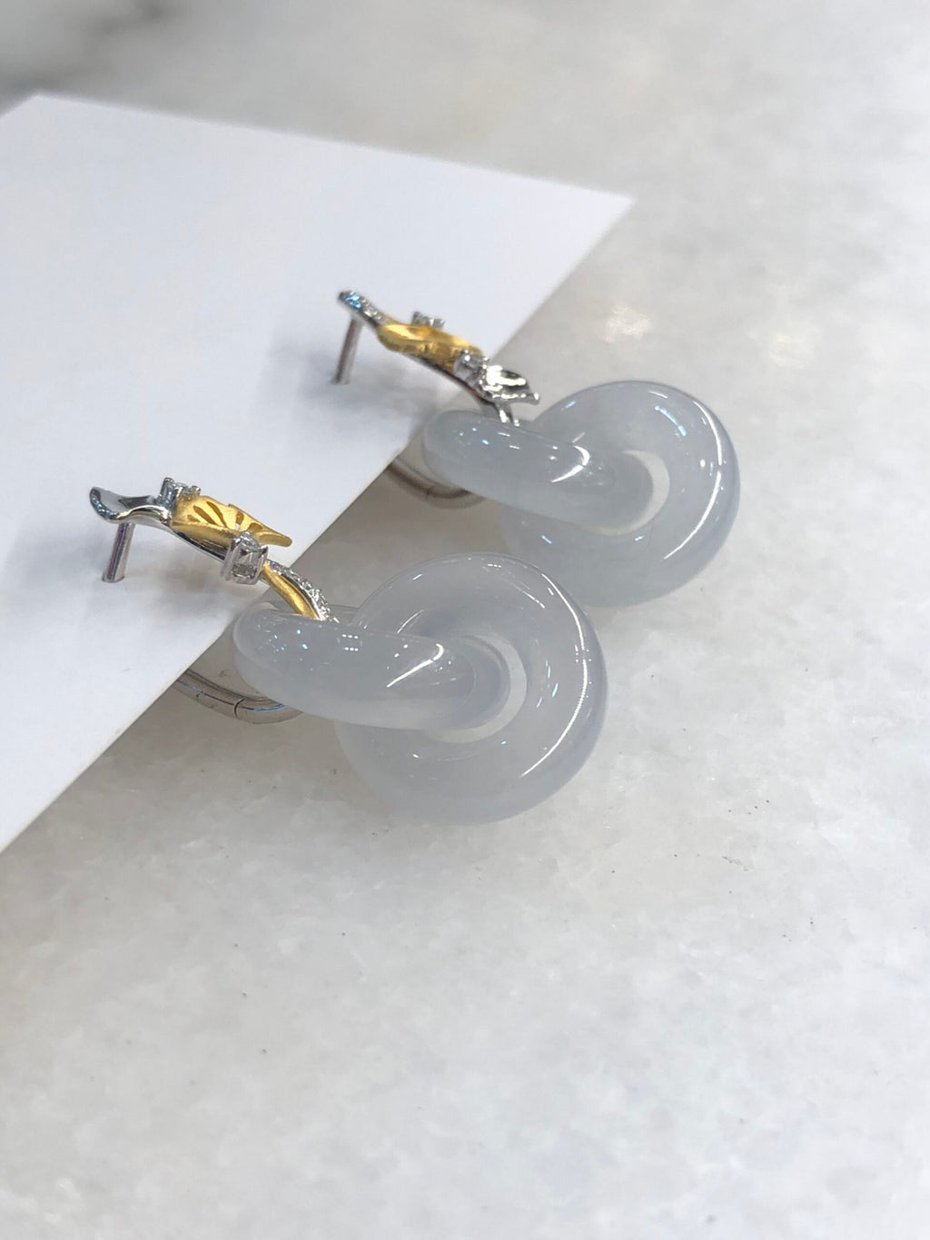 Icy Jade Double Loops Earrings