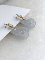Icy Jade Double Loops Earrings