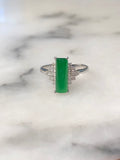 Green Jade Cylindrical Shaped Ring