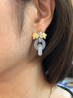 Icy Jade Double Loops Earrings
