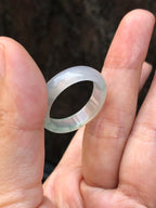 Natural Type A Icy Piao Hua Jadeite Hololith Ring | ClassicJade