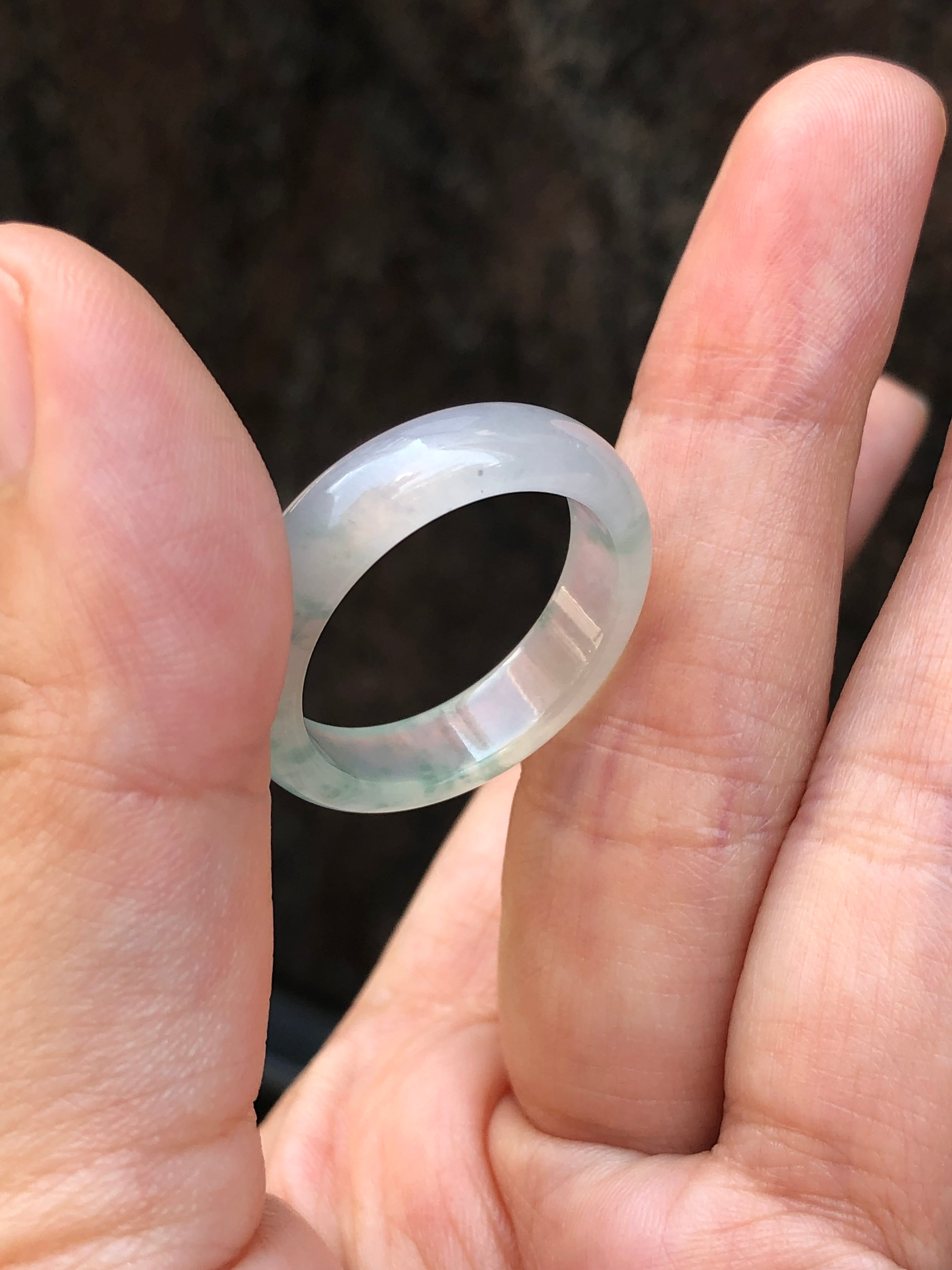 Natural Type A Icy Piao Hua Jadeite Hololith Ring | ClassicJade