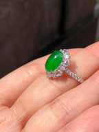 Green Jade Cabochon Ring