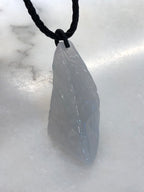 Icy White Jade Freeform Pendant
