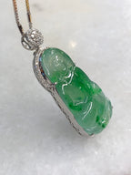 Icy Green Jade Guan Yin Pendant