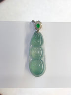 Icy Green Jade Pea Pods Pendant