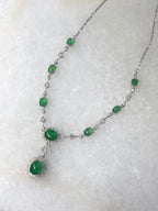 Natural Type A Green Cabochon Jadeite Necklace | ClassicJade Singapore