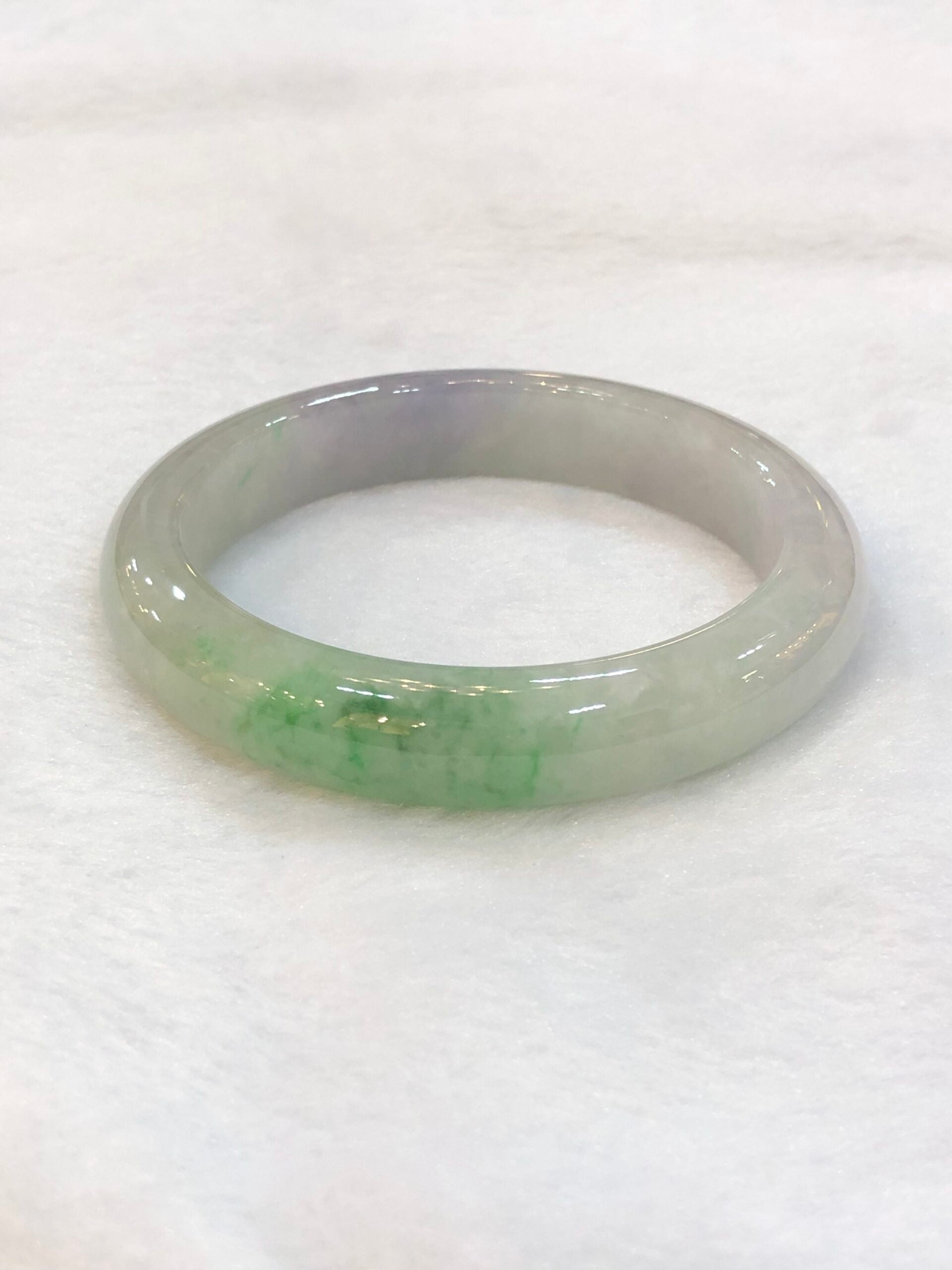 Icy Green With Lavender Jade Bangle