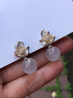 Icy Jade Balls Earrings
