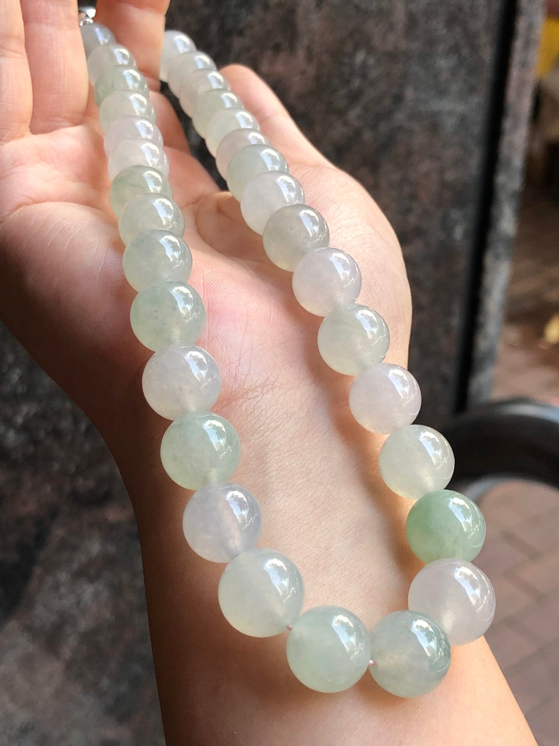 Icy Multi Colours Jade Beads Necklace and Bracelet