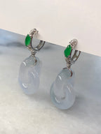 Icy Jade Double Loops Earrings