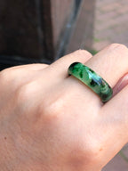 Green Jade Hololith Ring