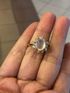 Icy Jade Cabochon Ring (Glassy Variety)