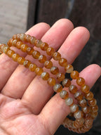 Natural Type A Duo-Colour Red Jadeite Beads Necklace | ClassicJade