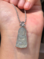 Icy Jade Guan Yin Pendant