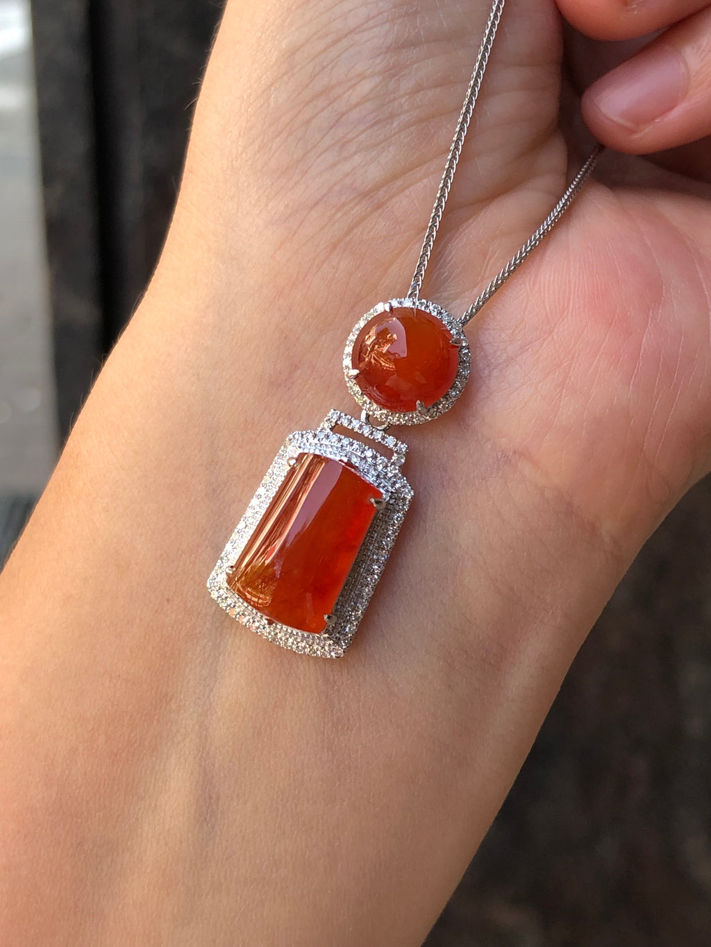 Icy Red Jadeite Pendant