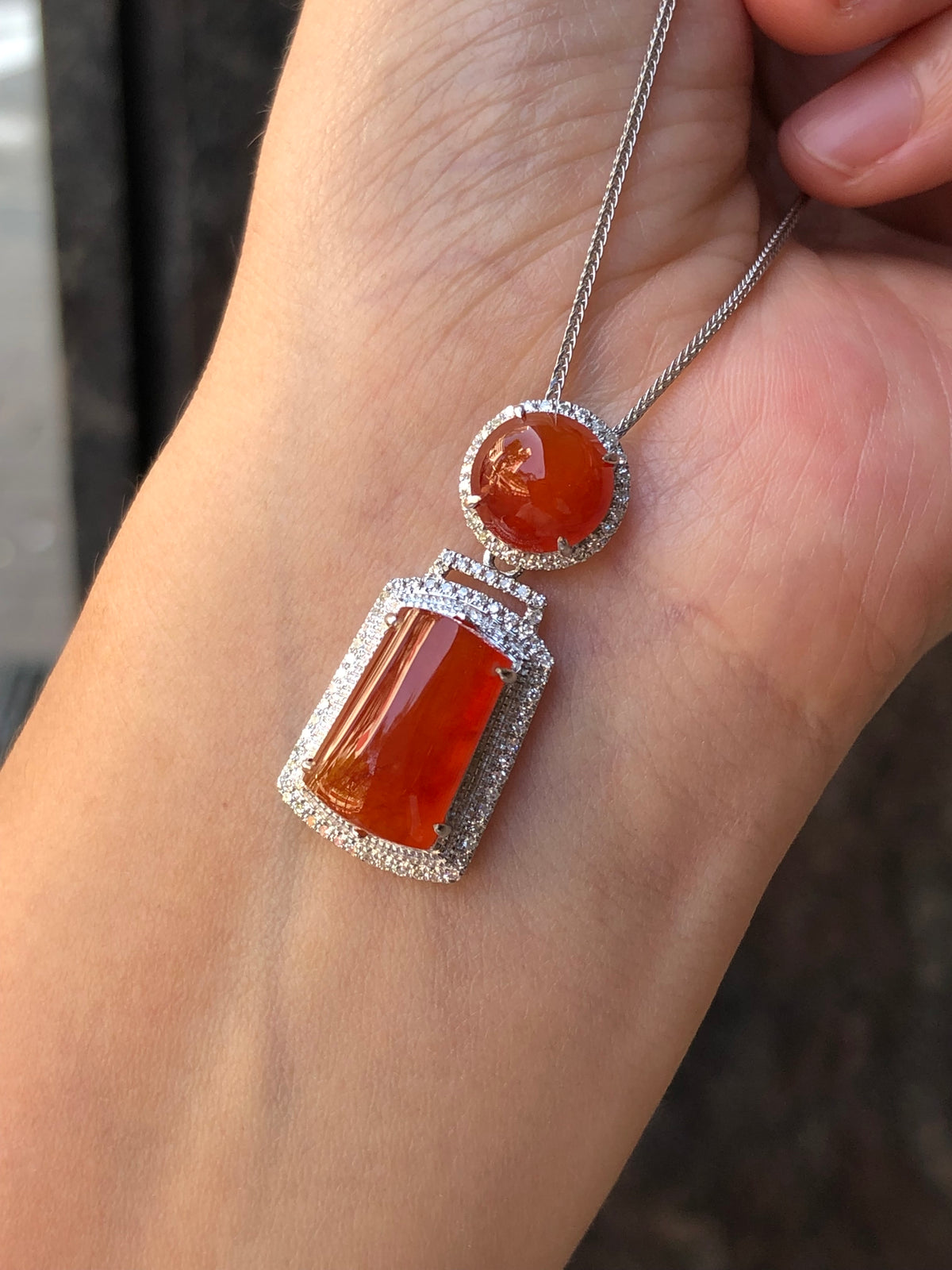 Icy Red Jadeite Pendant