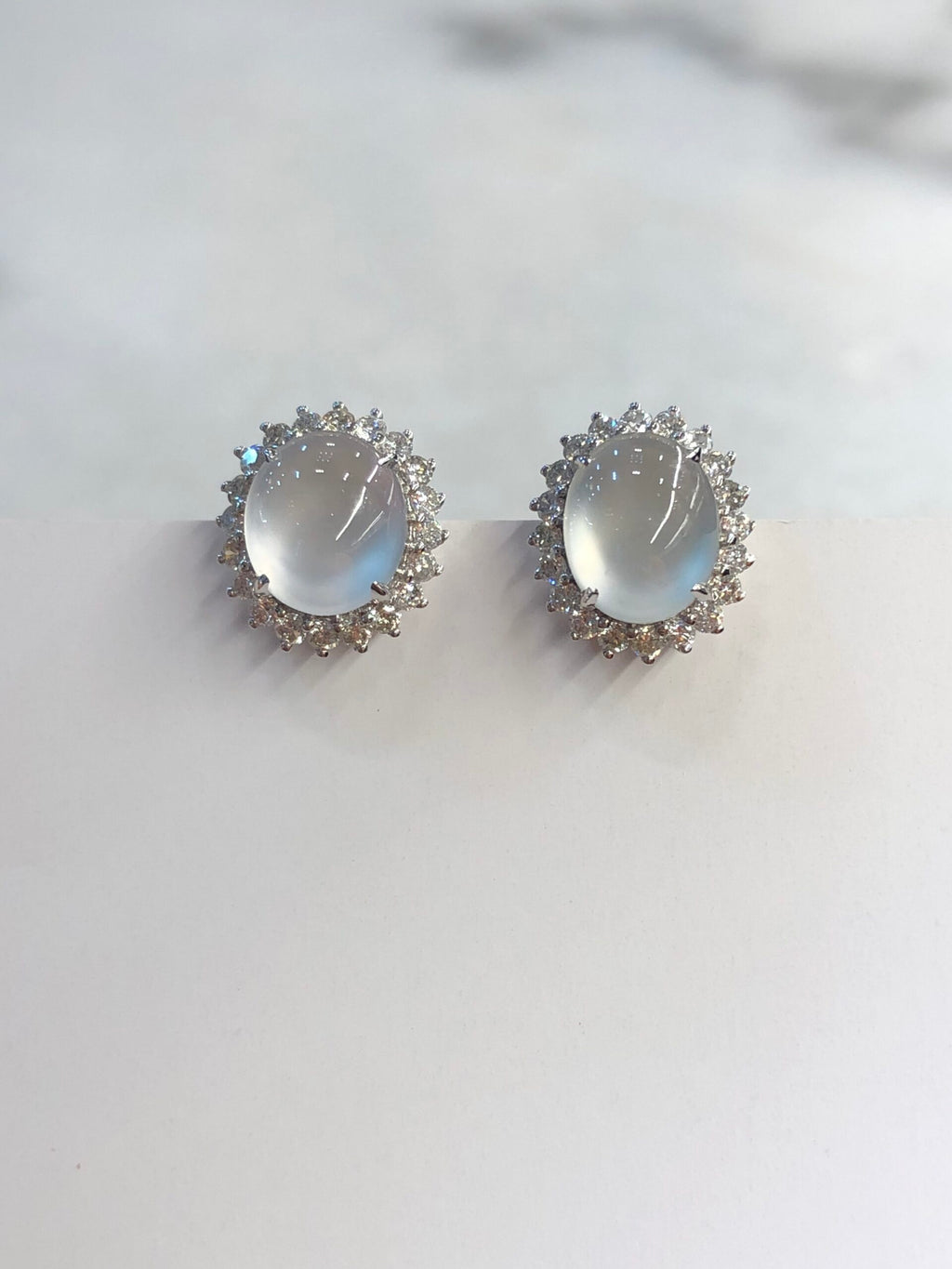Icy Jade Cabochons Earrings (Glassy Variety)