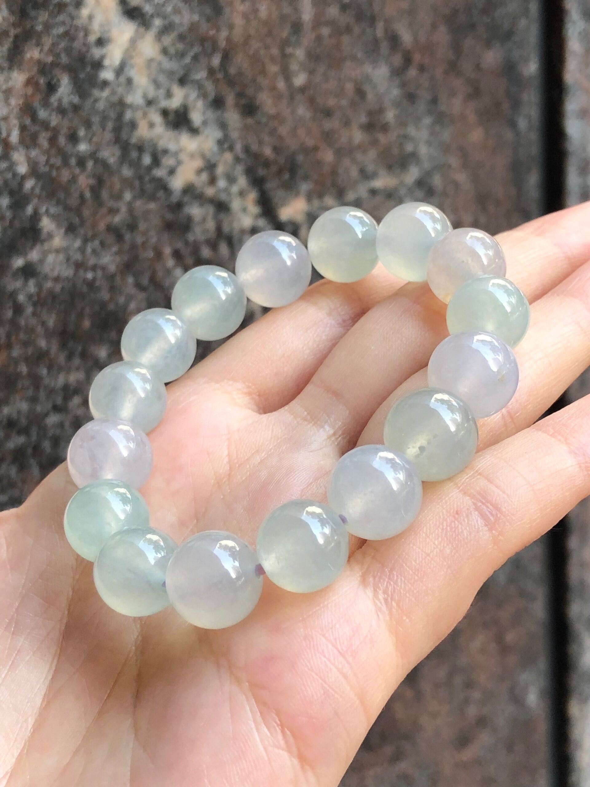 Icy Multi Colours Jade Beads Necklace and Bracelet