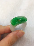 Green Jade Saddle Ring